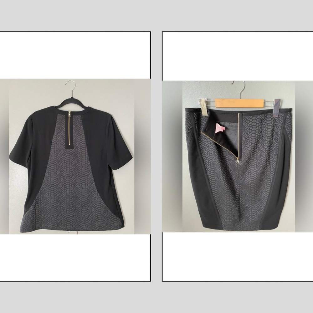 Ted Baker skirt/top set- embossed snake pattern